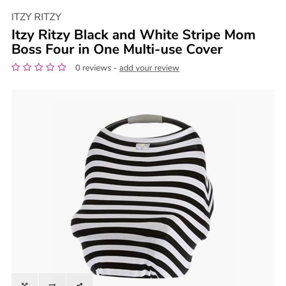 Itzy Ritzy Black & White Stripe Mom Boss Cover - Picture 1 of 4